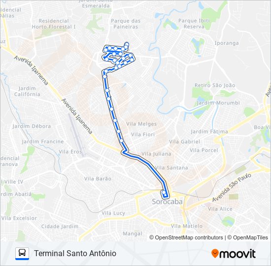 E131 CASA BRANCA bus Line Map