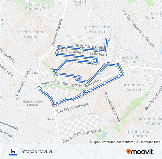 Mapa de E131 CASA BRANCA de autobús