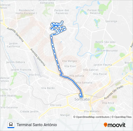 E131 CASA BRANCA Bus Line Map