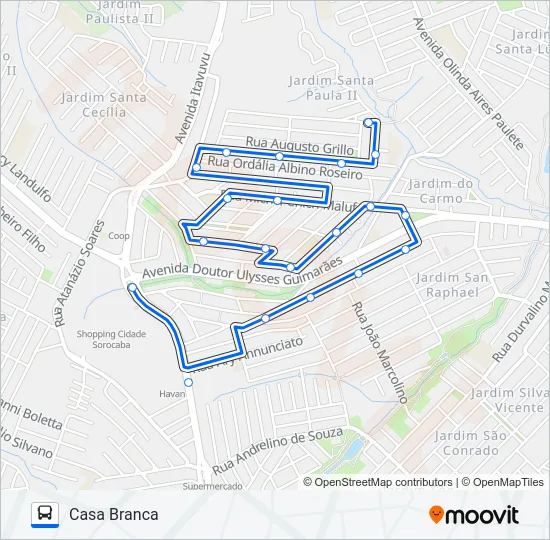 E131 CASA BRANCA Bus Line Map
