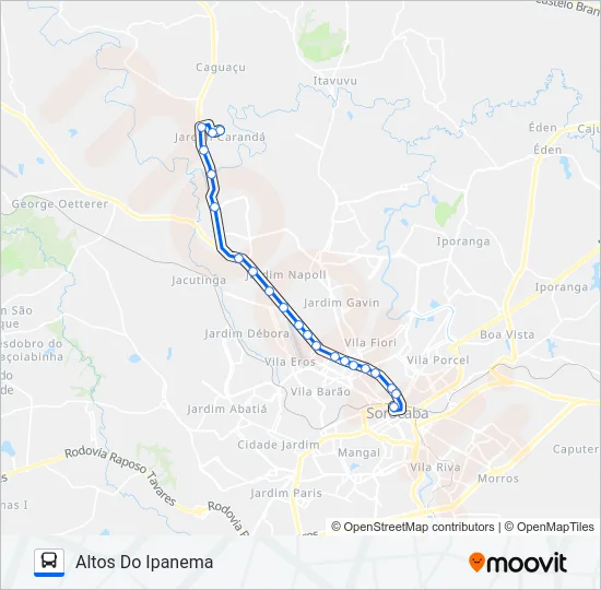 E181 ALTOS DO IPANEMA Bus Line Map