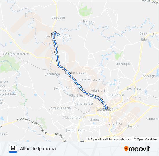 E181 ALTOS DO IPANEMA bus Line Map