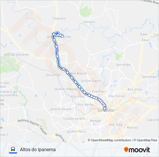 Mapa de E181 ALTOS DO IPANEMA de autobús