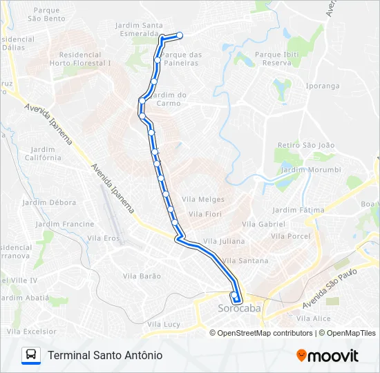 T140 CORREDOR ITAVUVU Bus Line Map