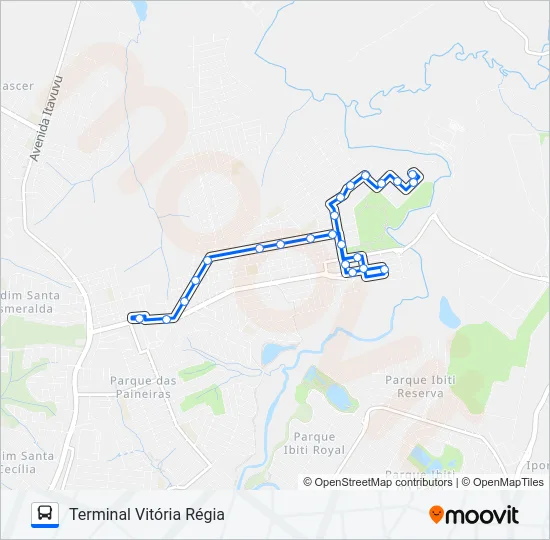 E110 VITÓRIA RÉGIA 2 E 3 Bus Line Map