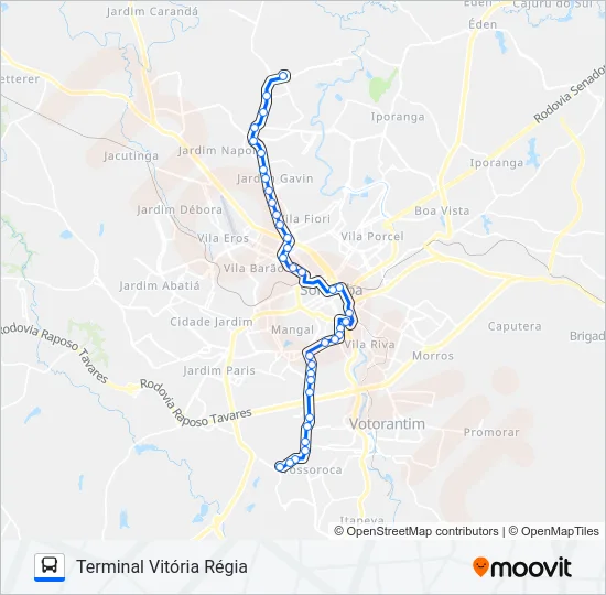 D200 ESTRUTURAL NORTE-SUL Bus Line Map