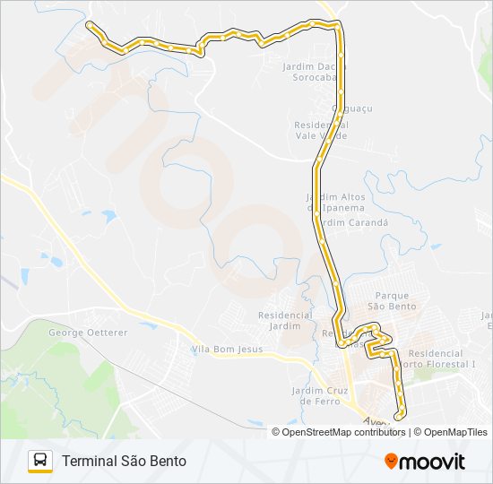 Mapa de A69 CAGUAÇU de autobús