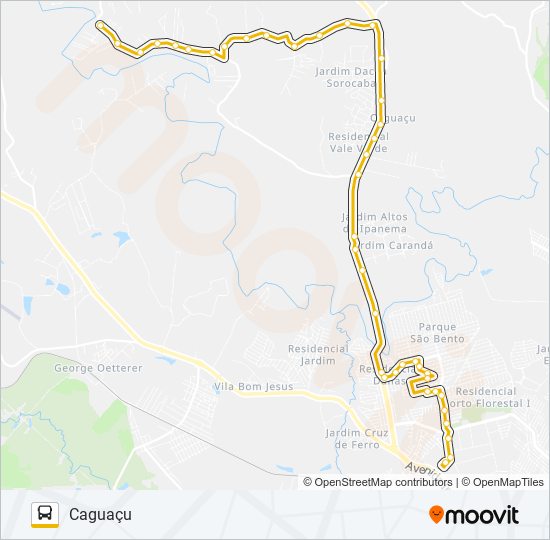 Mapa de A69 CAGUAÇU de autobús