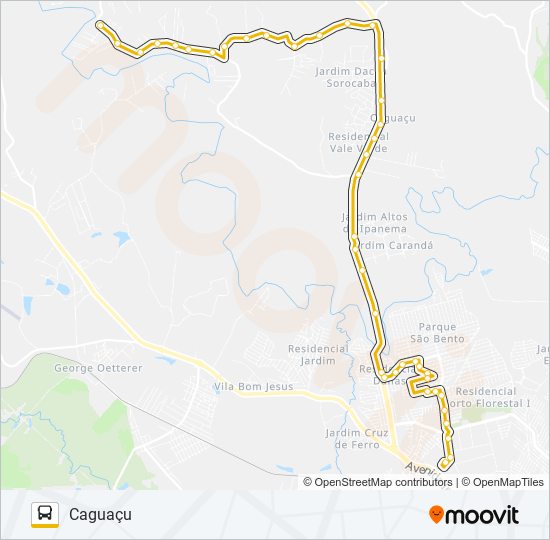 A69 CAGUAÇU bus Line Map