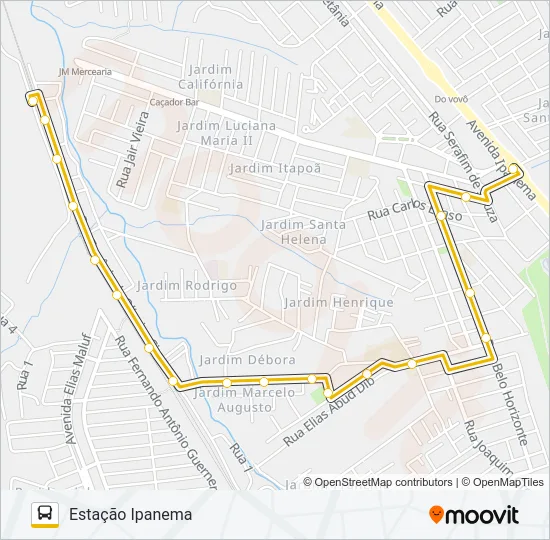 A21 LOPES DE OLIVEIRA Bus Line Map