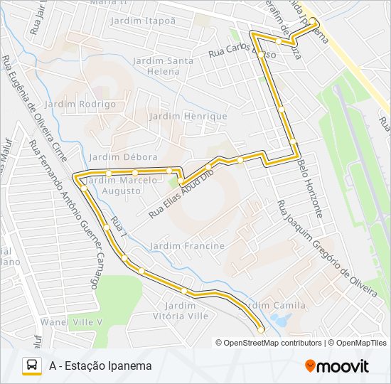 Mapa de A21 LOPES DE OLIVEIRA de autobús