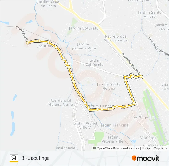A21 LOPES DE OLIVEIRA Bus Line Map