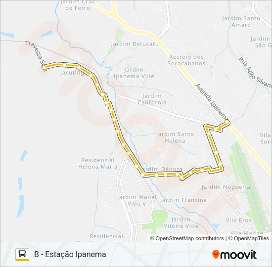 A21 LOPES DE OLIVEIRA Bus Line Map