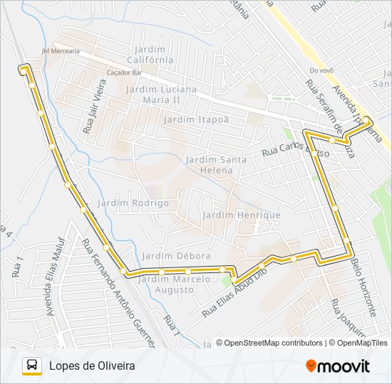 A21 LOPES DE OLIVEIRA bus Line Map