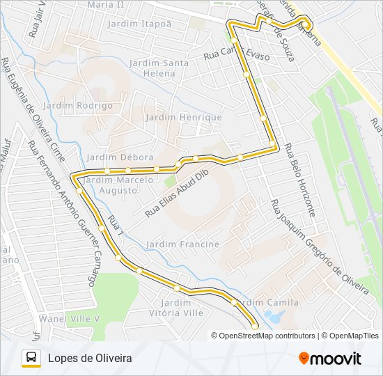Mapa de A21 LOPES DE OLIVEIRA de autobús