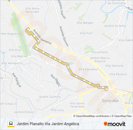 16 ANGÉLICA / PLANALTO Bus Line Map