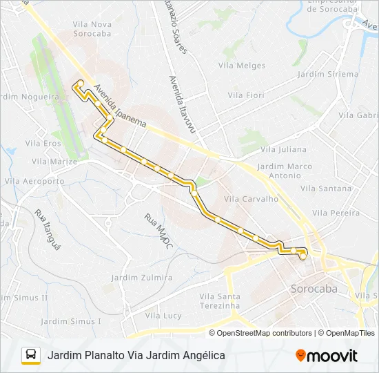 16 ANGÉLICA / PLANALTO Bus Line Map