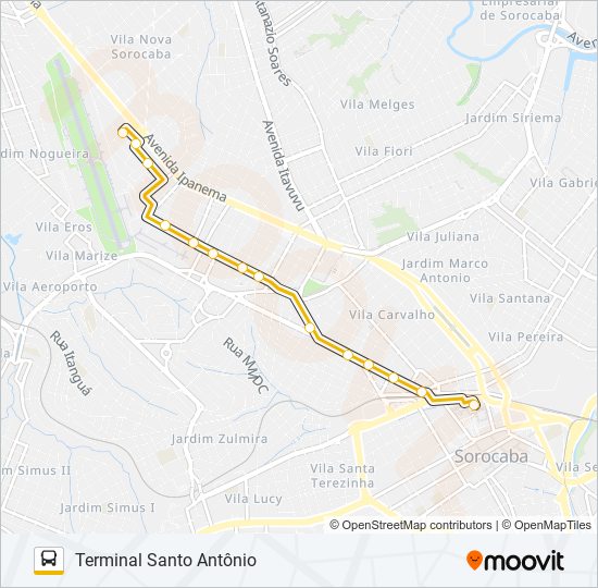 Mapa da linha 16 ANGÉLICA / PLANALTO de ônibus