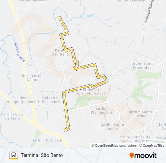 Mapa de A621 SÃO BENTO 2 de autobús