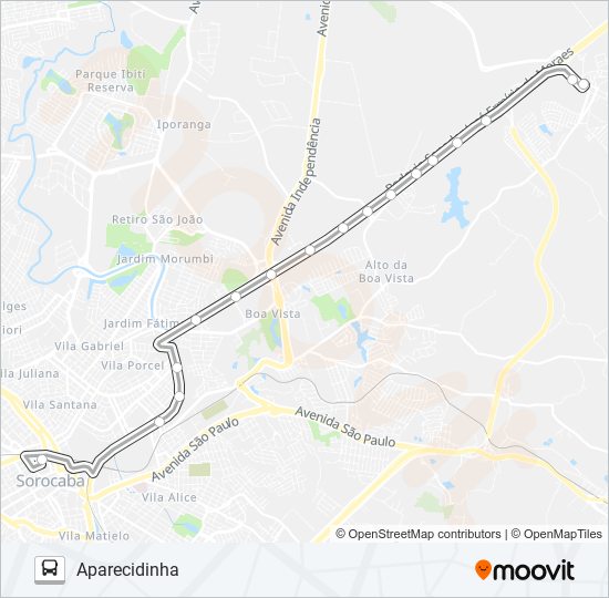 Mapa da linha 48 EXPRESSO APARECIDINHA de ônibus