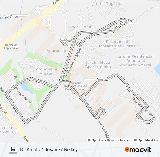 Mapa da linha 481 NIKKEY / PRESÍDIO de ônibus