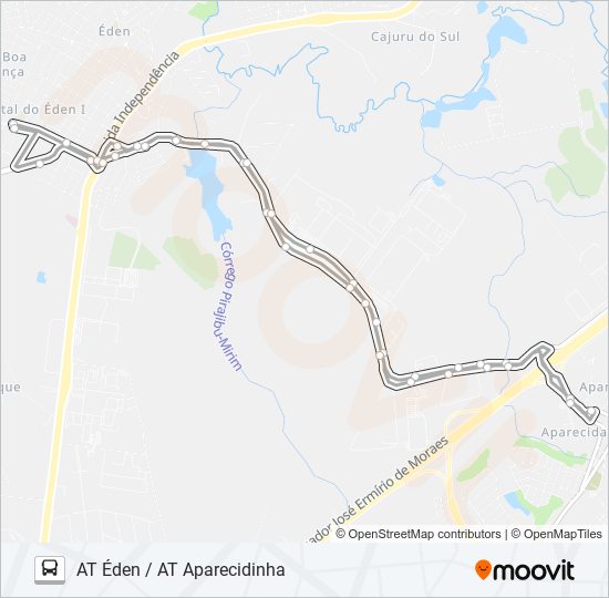 Mapa da linha 483 AT ÉDEN / AT APARECIDINHA de ônibus