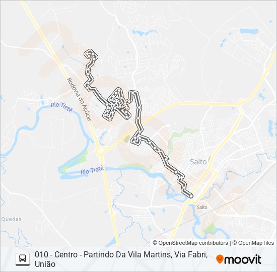 Mapa de 010 ICARAÍ de autobús