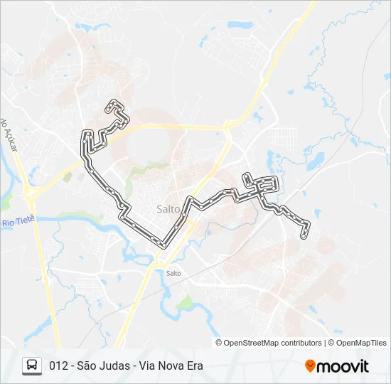 012 NAÇÕES / SÃO JUDAS Bus Line Map
