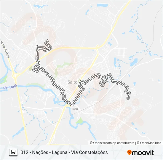 012 NAÇÕES / SÃO JUDAS Bus Line Map