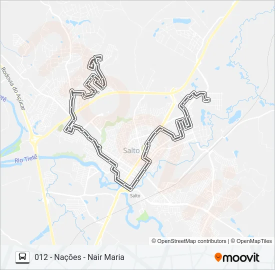 012 NAÇÕES / SÃO JUDAS Bus Line Map
