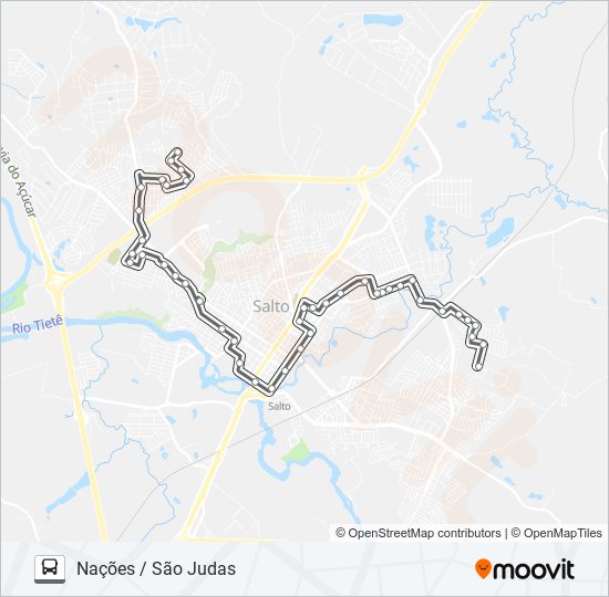 012 NAÇÕES / SÃO JUDAS bus Line Map