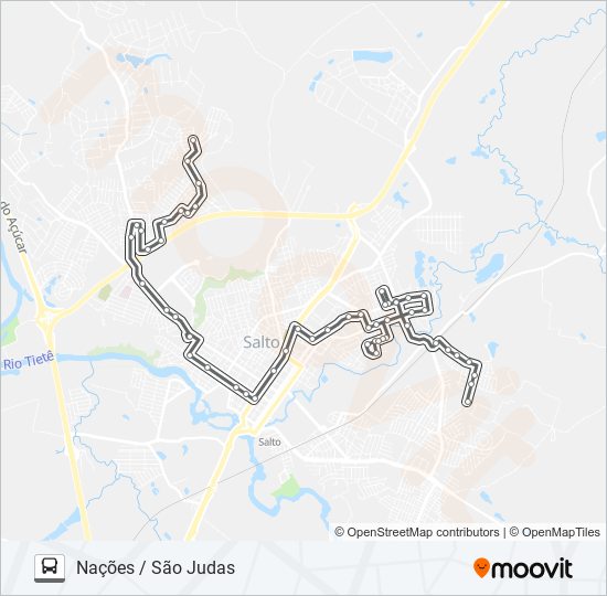 Mapa de 012 NAÇÕES / SÃO JUDAS de autobús