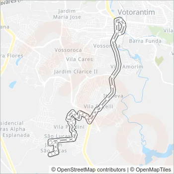 Rota da linha 3116 ITAPEVA VIA JATAÍ: horários, paradas e mapas
