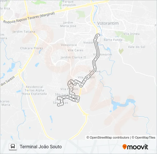 3116 ITAPEVA VIA JATAÍ Bus Line Map