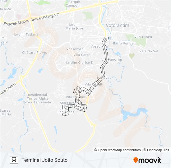 Mapa da linha 3116 ITAPEVA VIA JATAÍ de ônibus