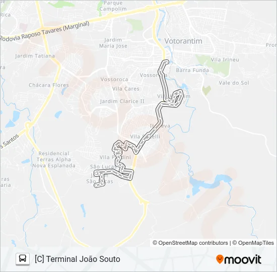 3116 ITAPEVA VIA JATAÍ Bus Line Map