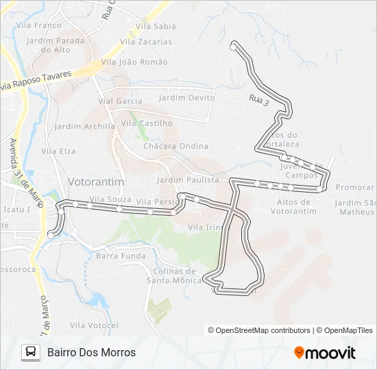 3126 BAIRRO DOS MORROS VIA VALE DO SOL Bus Line Map