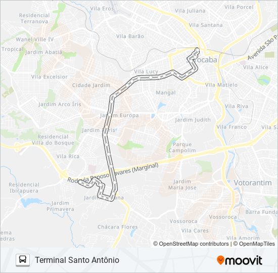 Mapa da linha 441 TATIANA de ônibus