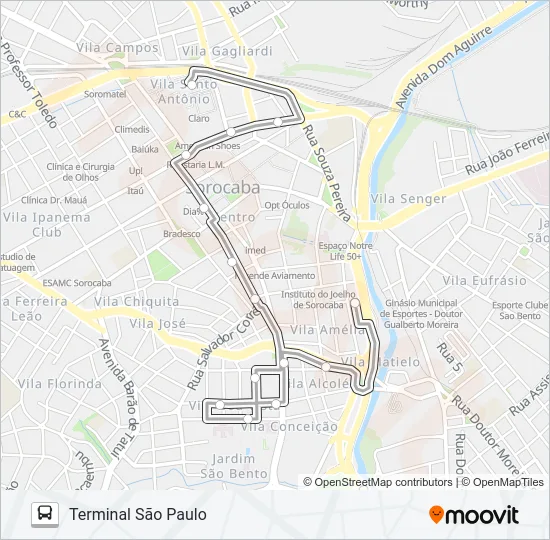 103 CENTRO HOSPITALAR Bus Line Map