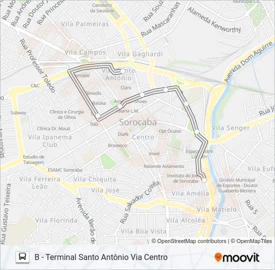 103 CENTRO HOSPITALAR Bus Line Map