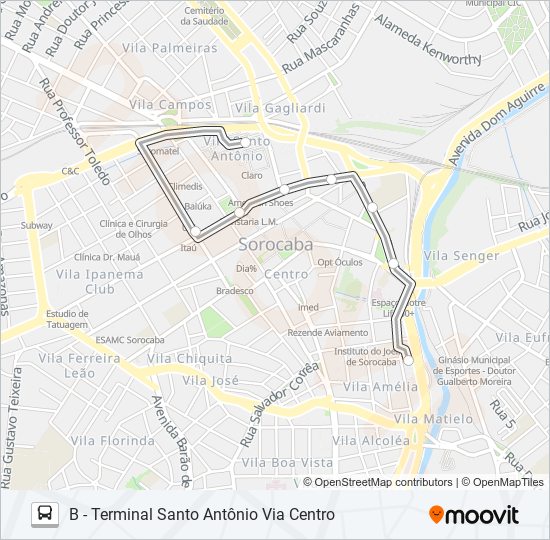 103 CENTRO HOSPITALAR bus Line Map