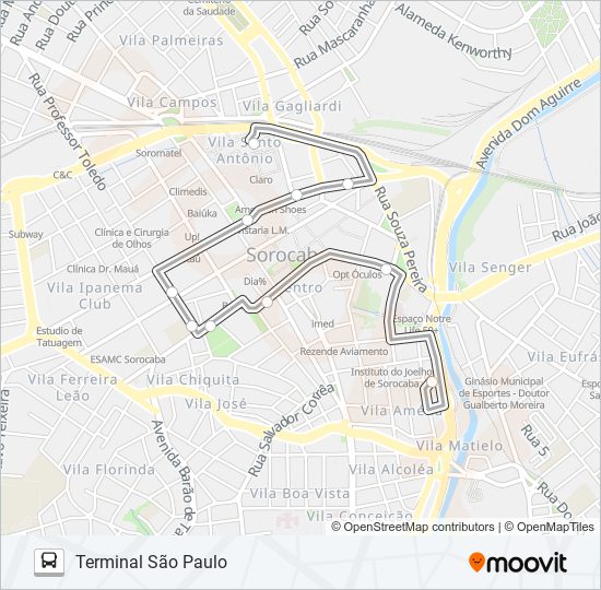 Mapa de 102 CIRCULAR VIA CENTRO de autobús