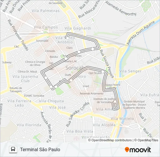 102 CIRCULAR VIA CENTRO Bus Line Map
