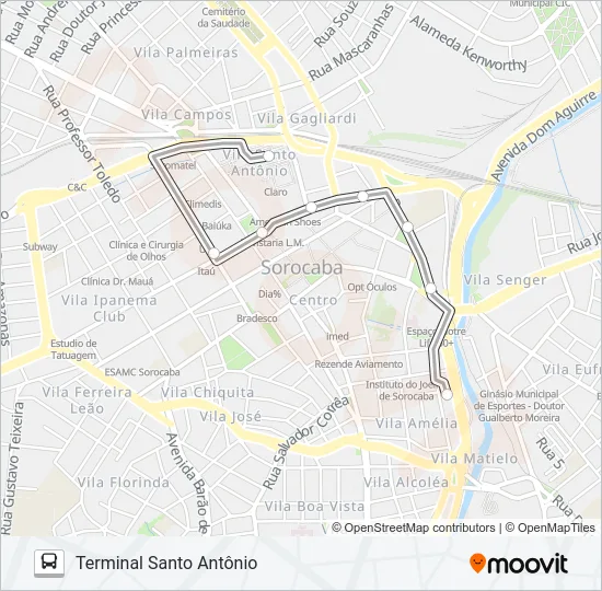 102 CIRCULAR VIA CENTRO Bus Line Map