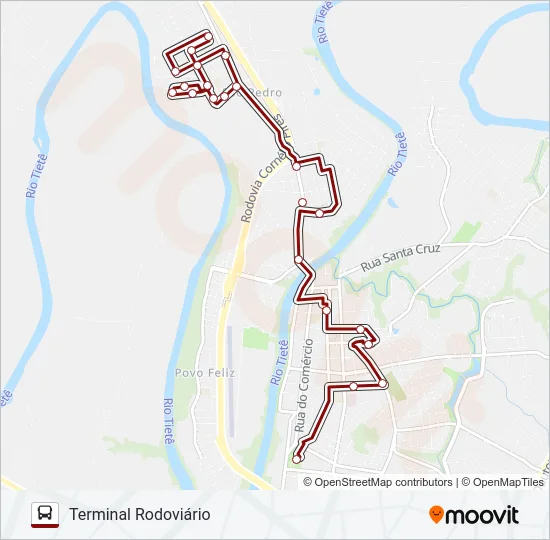 SÃO PEDRO / TERMINAL Bus Line Map