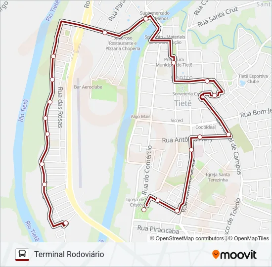 TERMINAL / POVO FELIZ Bus Line Map