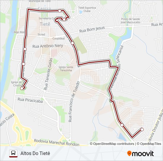 TERMINAL / ALTOS DO TIETÊ Bus Line Map
