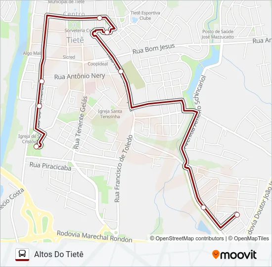TERMINAL / ALTOS DO TIETÊ Bus Line Map