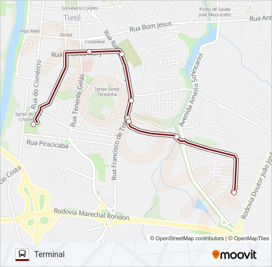 TERMINAL / ALTOS DO TIETÊ Bus Line Map
