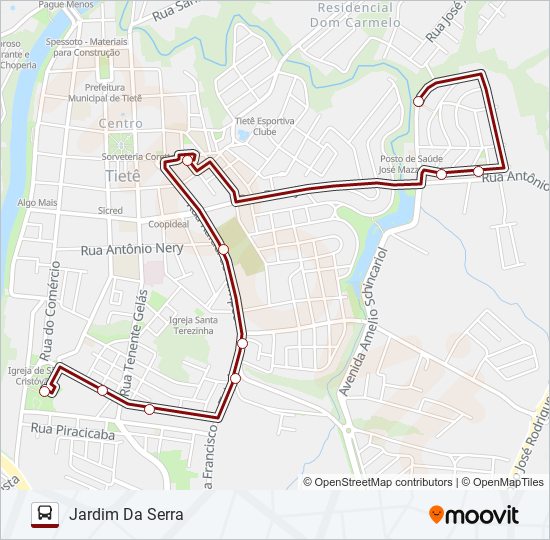 TERMINAL / JARDIM DA SERRA bus Line Map